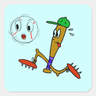 Grappige honkbal T-shirts en cadeaus Vierkante Sticker
