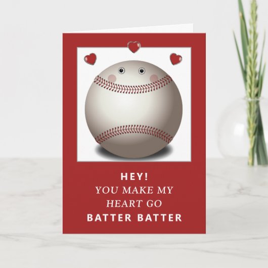 grappige honkbal valentijnskaart feestdagen kaart (Voorkant)