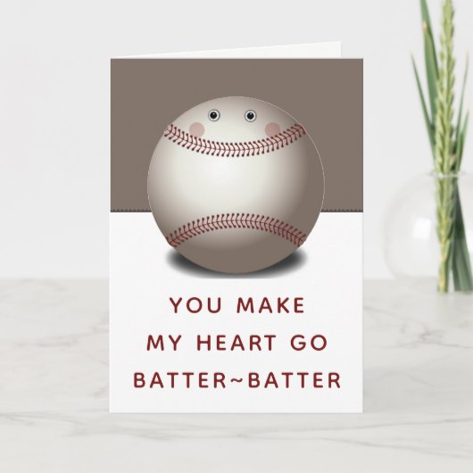 Grappige honkbal valentinekaarten feestdagen kaart (Voorkant)
