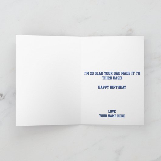 Grappige honkbal vies grap echtgenoot gelukkig ver bedankkaart (Binnen)