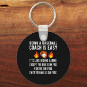 Grappige honkbalcoach cadeaus honkbalcoaching base sleutelhanger (Voorkant)