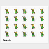 Grappige honkbalkat ronde sticker (Vel)