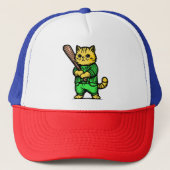 Grappige honkbalkat trucker pet (Voorkant)