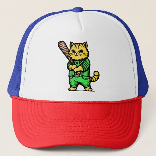 Grappige honkbalkat trucker pet (Voorkant)