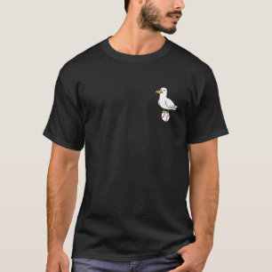 Grappige honkbalmeeuw met honkbal, schattig t-shirt
