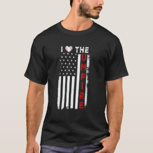 Grappige honkbalspeler VS-vlag Amerika-vlag Ik hou T-shirt