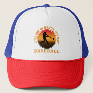 Grappige honkbalspreuk vintage silhouet speler trucker pet