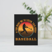 Grappige honkbaltzin vintage silhouet speler briefkaart (Staand voorkant)