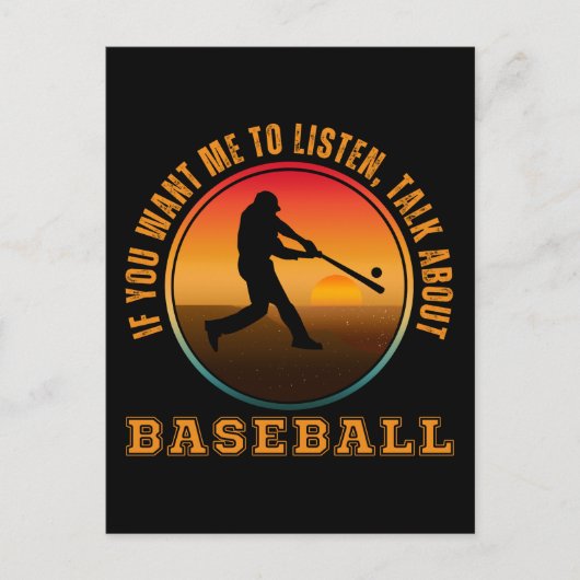 Grappige honkbaltzin vintage silhouet speler briefkaart (Voorkant)