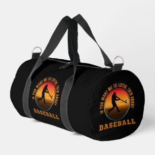 Grappige honkbaltzin vintage silhouet speler plunjezak
