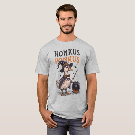 Grappige Honkus Ponkus  Duck Wizard Halloween T-shirt (Voorkant volledig)