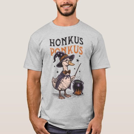 Grappige Honkus Ponkus  Duck Wizard Halloween T-shirt (Voorkant)