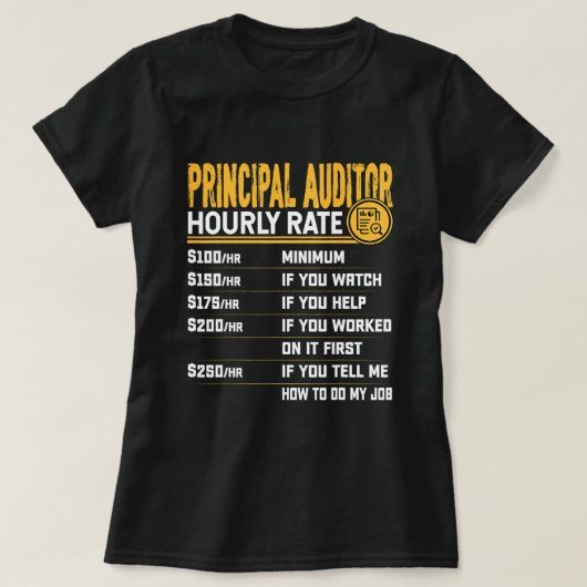 Grappige hoofdaccountant uurtarief hoofdsom ACCO T-shirt (Design voorkant)