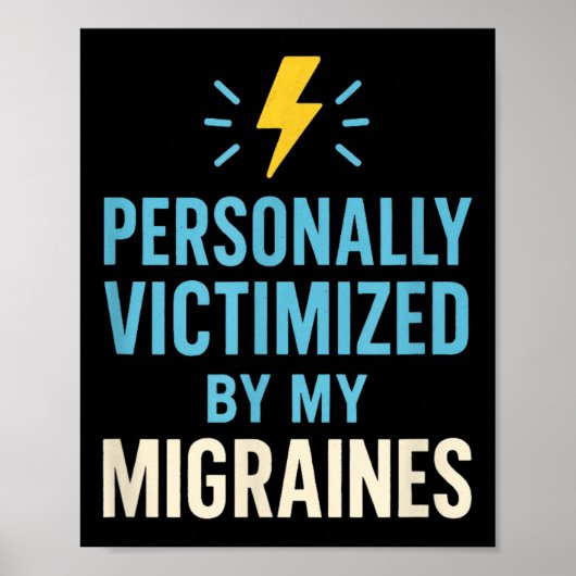 Grappige hoofdpijn Migraine bewustzijn verduren pi Poster (Voorkant)