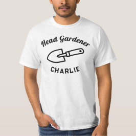 Grappige Hoofdtuinier Troffel Met Naam Verpersoonl T-shirt