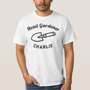 Grappige Hoofdtuinier Troffel Met Naam Verpersoonl T-shirt