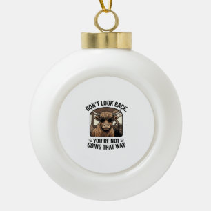 Grappige Hoogland Koe Niet Omkijken Retro Keramische Bal Ornament