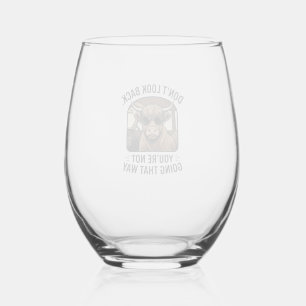 Grappige Hoogland Koe Niet Omkijken Retro Wijnglas Zonder Voet