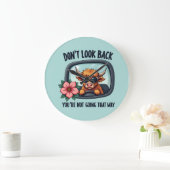 Grappige Hooglanders Retro Western Motiverende Kun Grote Klok (Huis)