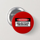 Grappige hoorzitting ronde button 5,7 cm (Voorkant /achterkant)