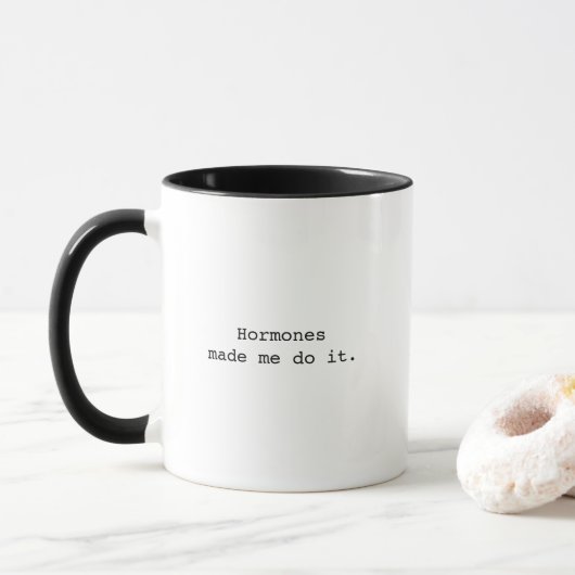 Grappige hormonen maakten dat ik het deed citaat mok (Met donut)