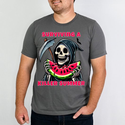 Grappige Horror Doodgraver Watermeloen Summerween T-shirt