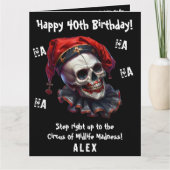 Grappige Horror Evil Circus Clowns Donkere 40ste V Kaart (Voorkant)