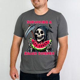 Grappige Horror Grim Reaper Watermelon Summerween T-shirt