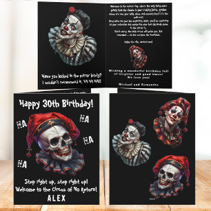Grappige Horror Kwaadaardige Circus Clowns Donkere Kaart