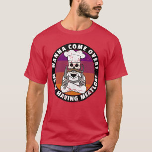Grappige Horrorfilm Meme Chef die Gehaktbrood Serv T-shirt
