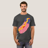 Grappige Hot Dog 4 juli USA Patriottische Hot Dog T-shirt (Voorkant volledig)