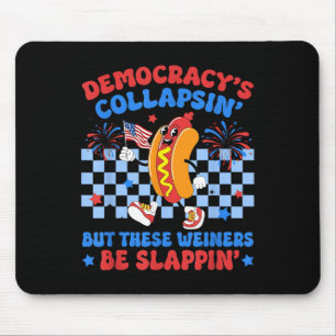Grappige Hot Dog Democratieën Instorten 4 juli Pro Muismat