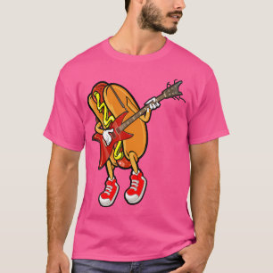 Grappige Hot Dog gitaar speler T-shirt