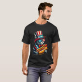 Grappige Hot Dog Kat HotDog 4 juli T-shirt (Voorkant volledig)