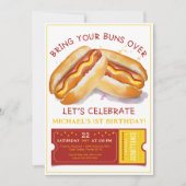 Grappige Hot Dog Verjaardagsuitnodiging - Kinder C Kaart (Voorkant)