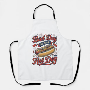 Grappige Hot Dog Vintage Patriottische Voedsel Shi Schort