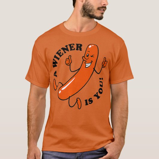 Grappige Hot Dog Winnaar Een Wiener Ben jij T-shirt (Voorkant)