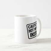 Grappige "Hot Mess Inside" Mok – Coffee Humor Cup (Voorkant rechts)