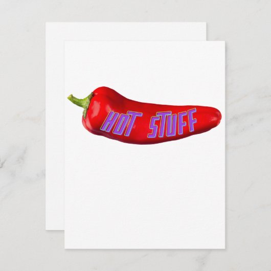 Grappige Hot Stuff Red Chili Pepper Feestdagenkaart (Voorkant / Achterkant)