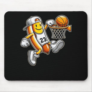 Grappige Hotdog Basketbal Dunk Sport Court Atletis Muismat