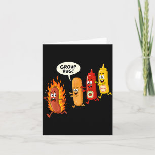 Grappige Hotdog Groepsknuffel Worst Hot Dog Broodj Kaart