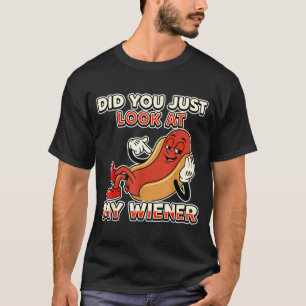 Grappige hotdog heb je naar mijn piemel humor geke t-shirt