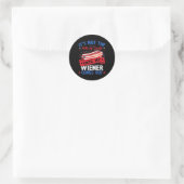 Grappige hotdog Het is niet de 4e juli tot mijn vr Ronde Sticker (Tas)