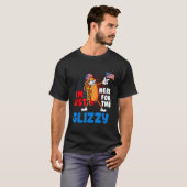 Grappige hotdog ik ben hier voor de glanzende 4e v t-shirt (Voorkant volledig)
