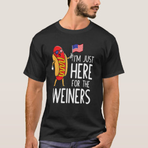 Grappige hotdog Ik ben hier voor de Wieners Sausag T-shirt
