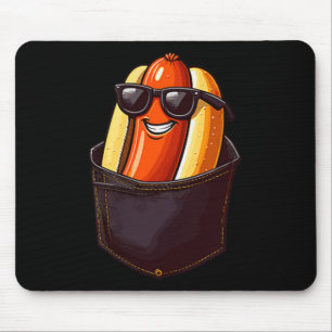 Grappige hotdog in een zak zonnebril eten hotdogs muismat