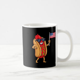 Grappige hotdog patriottische Amerikaanse vlag 4 j Koffiemok
