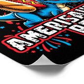 Grappige hotdog t rex dinosaurus 4 juli Amerisauru Poster (Hoek)