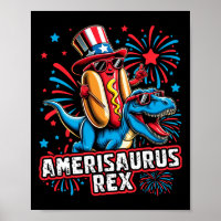Grappige hotdog t rex dinosaurus 4 juli Amerisauru