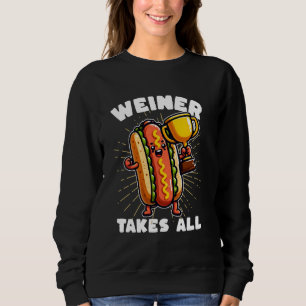 Grappige hotdogs en worstje Weiner neemt alle conc Trui